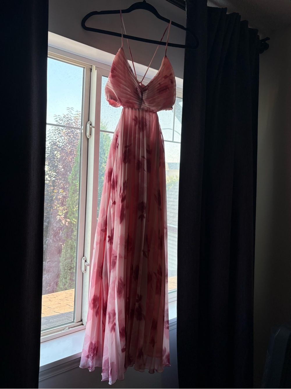 Abercrombie & Fitch Pink Tiered Spaghetti Strap Dress